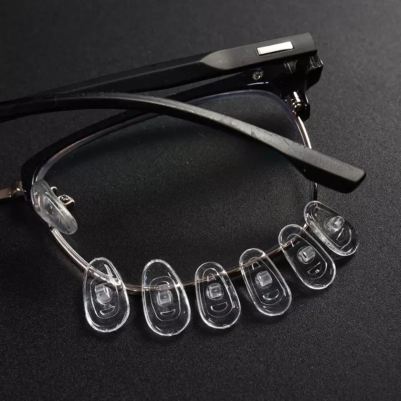 10/100pcs Airbag per occhiali in Silicone trasparente cuscinetti per naso morbidi naselli su occhiali che condividono comodi antiscivolo per nasello