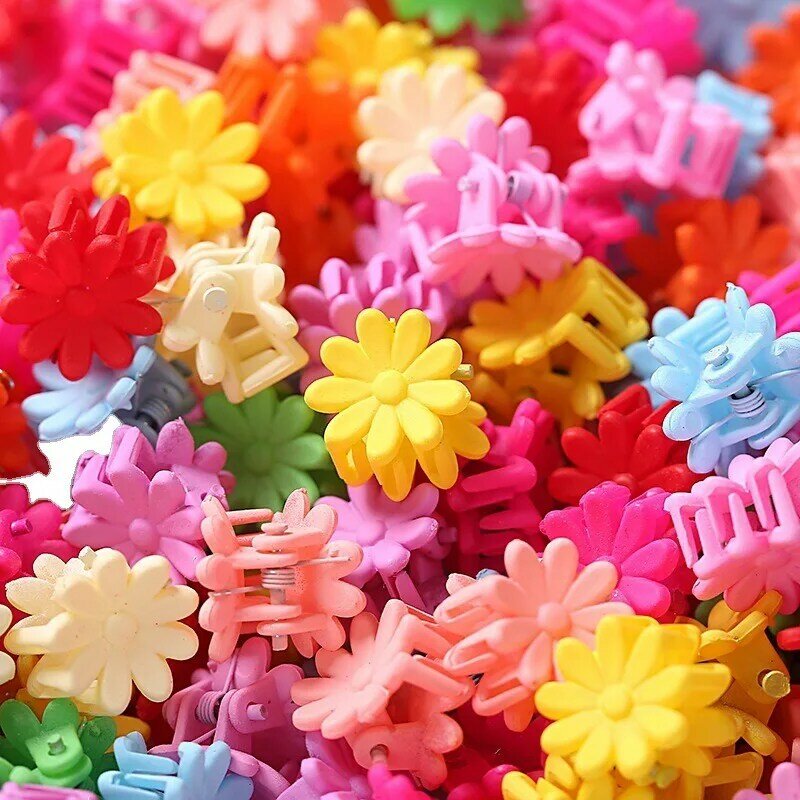 Flor colorida e Star Claw Clips para meninas, garras de cabelo pequeno, acessórios decorativos, grampos doces, fofos, adoráveis, meninas
