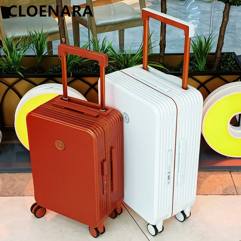 Новый чемодан COLENARA, универсальная алюминиевая рамка для путешествий, Размер 20, 24, 26, 29 дюймов, с портативным чемоданом для кодов, Дамский чемодан
