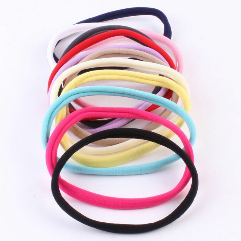 Baby Girl Elastic Solid Candy Color Hair Band Seamless Skinny Headband Scrunchie