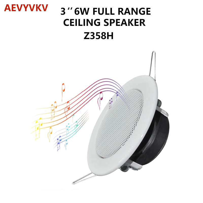 3 Inches 8 Ohm 6W Mini Ceiling Speaker Passive Home Background Music System HiFi Sound In-ceiling For Bathroom Indoor Party