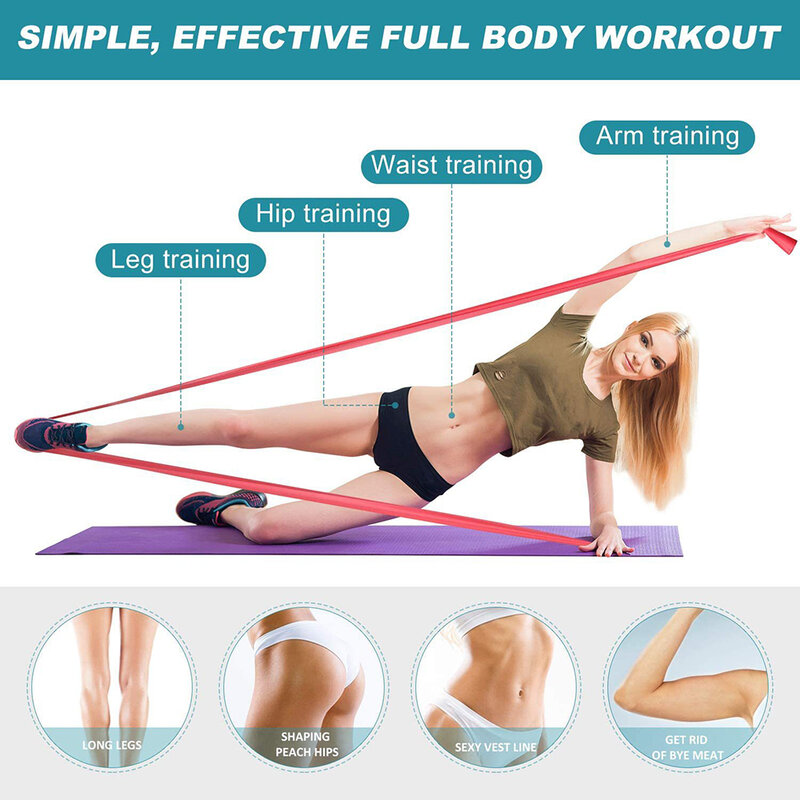 Fasce di resistenza per lo Sport di Yoga Pilates Training Fitness Exercise Home Gym fascia elastica accessori per lo Yoga in lattice di gomma naturale