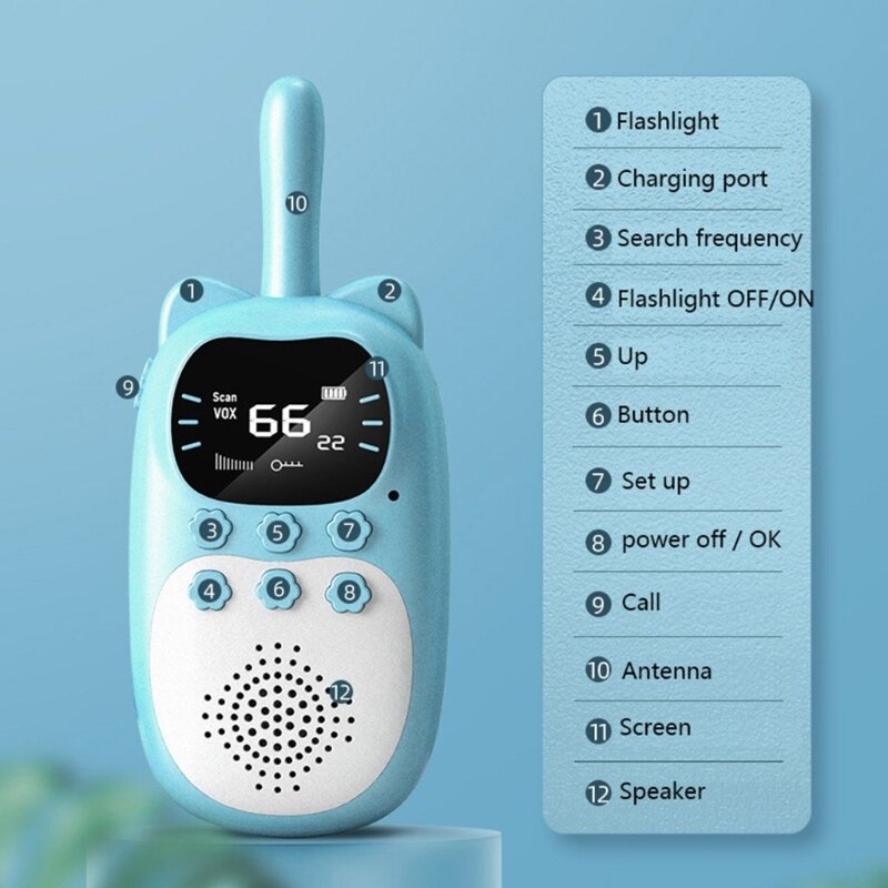 Mini crianças walkie talkie transceptor 3km receptor rádio dois sentidos comunicador pai-filho brinquedos interativos para