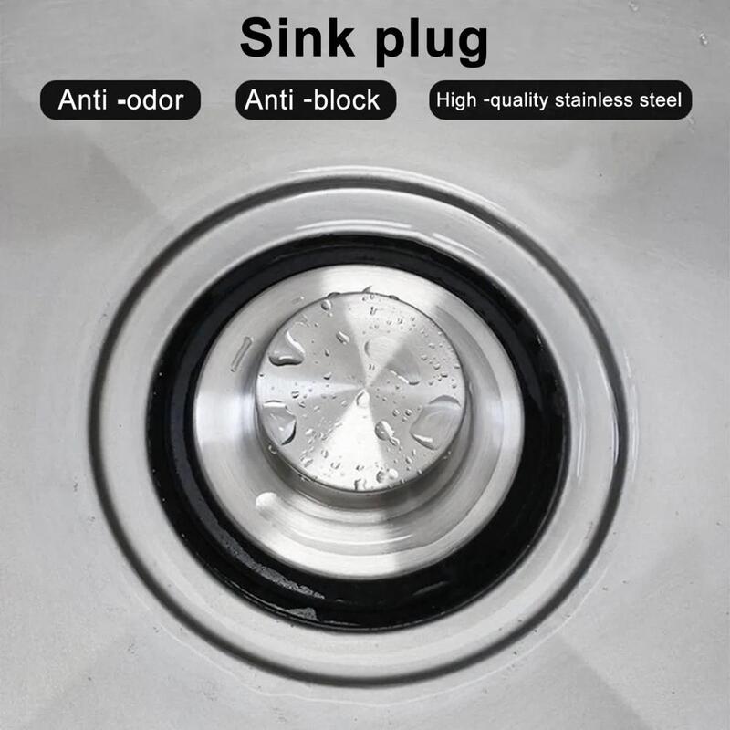 Long-lasting Kitchen Sink Plug Set, aço inoxidável, resistente a odores, proteção de tubulação, lixo, casa