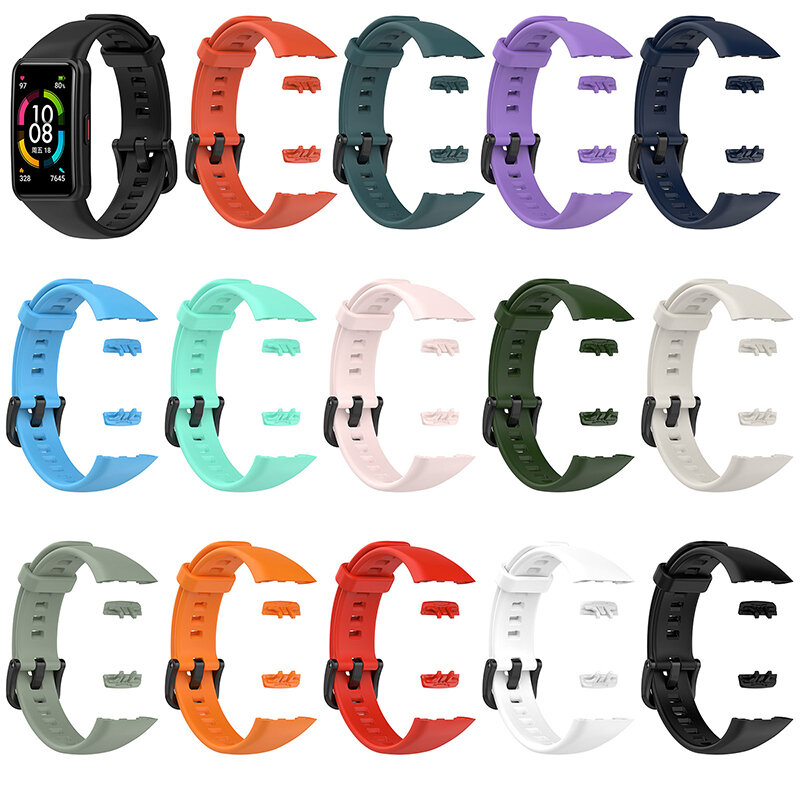 Bracelet de rechange en silicone souple pour montre, bracelet de sport pour Huawei Band 6, Honor Band 6, Huawei Band 6 Pro