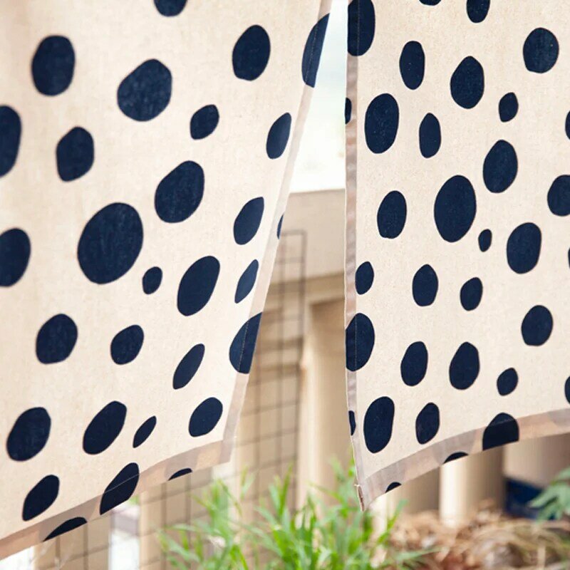Estilo japonês Porta Cortinas Dots Impresso Algodão Panos Noren Porta Tapeçaria Quarto Divisor Cortinas para Cozinha Café Home Decor