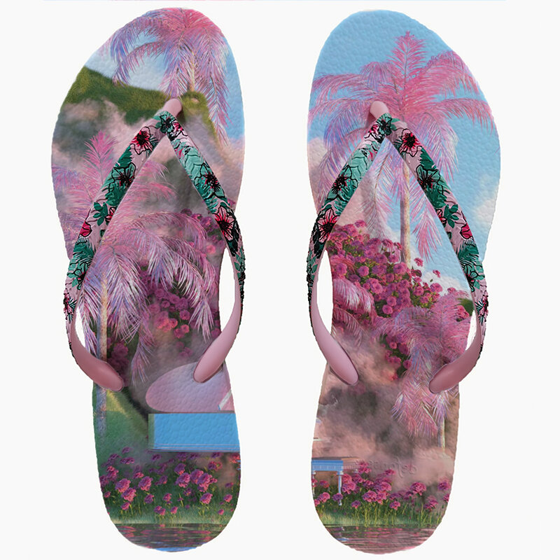 รองเท้าแตะชายหาดชุดใหม่ฤดูร้อนแฟชั่นผู้หญิงรองเท้าแตะนุ่มเรียบแบนราบเรียบง่ายรองเท้าแตะกันลื่น