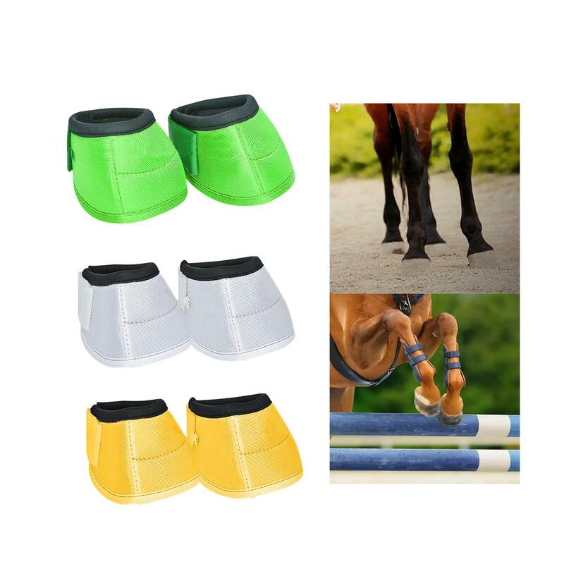2Pcs Horse Bell Boots Horse Care Boot Sturdy Tear Resistant Horse Protective Bell Boots 1680d Oxford Cloth for Everyday Use