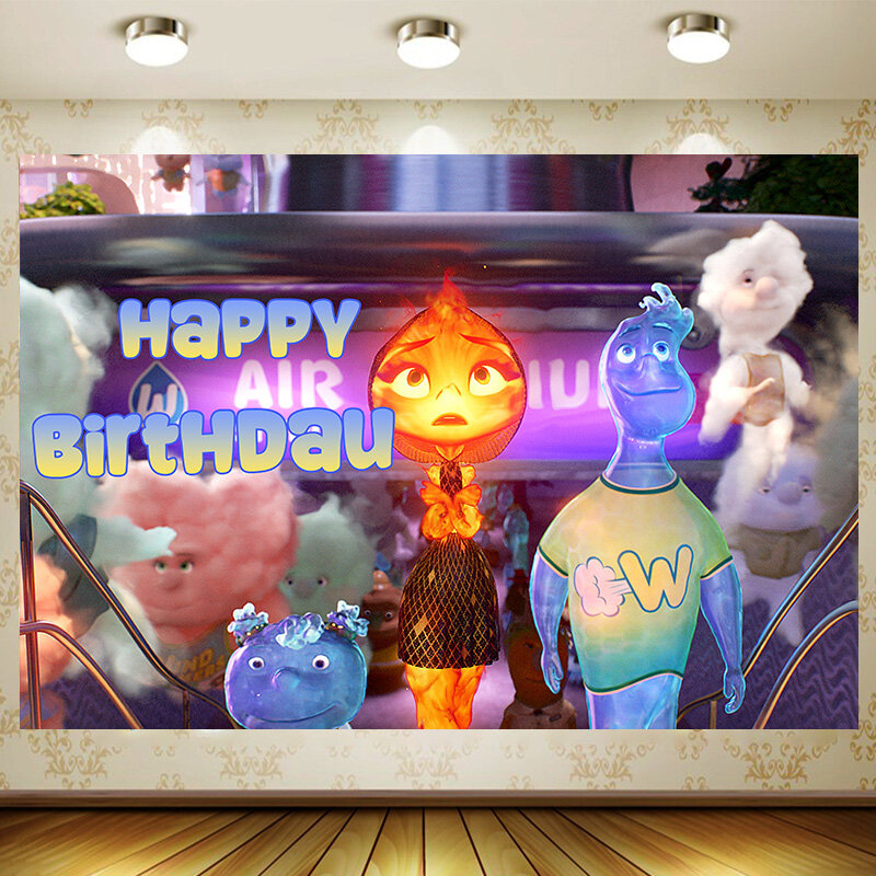 Elemental latar belakang pesta ulang tahun dekorasi menyesuaikan permainan latar belakang spanduk mandi anak Faovr dekorasi kamar