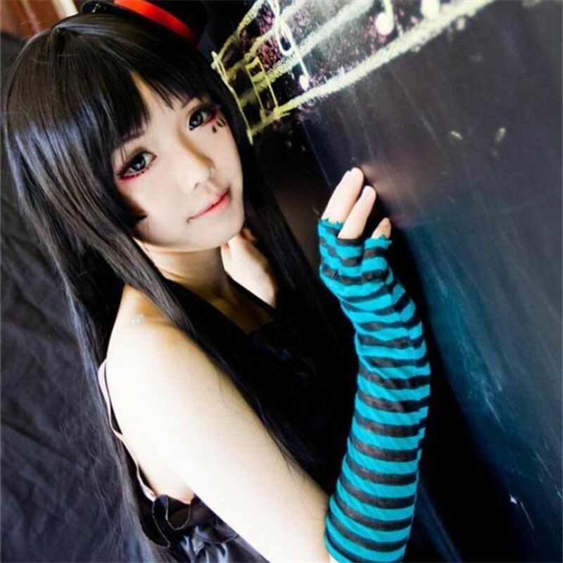 Women MAG Hime cute Long Straight Hair Cosplay High Temperature Fiber Synthetic Wigs Pelucas Hair Daily Party Use