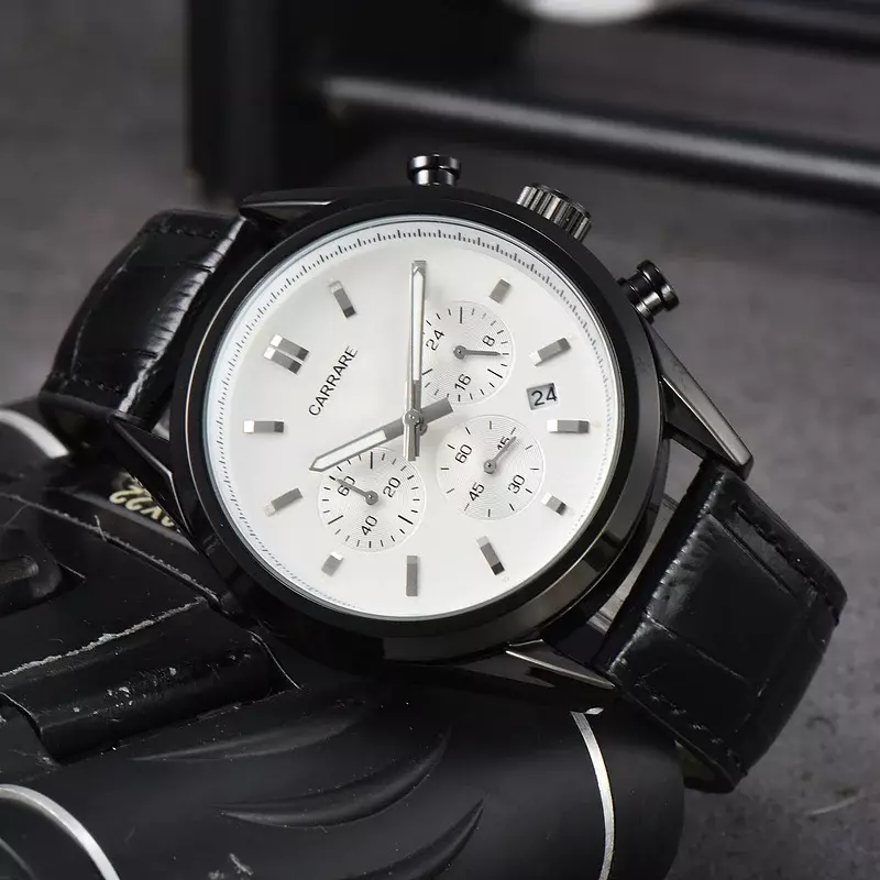 Asli merek jam tangan mewah untuk pria gerakan kuarsa klasik CARRERA Chronograph tanggal otomatis panas jam AAA gratis pengiriman