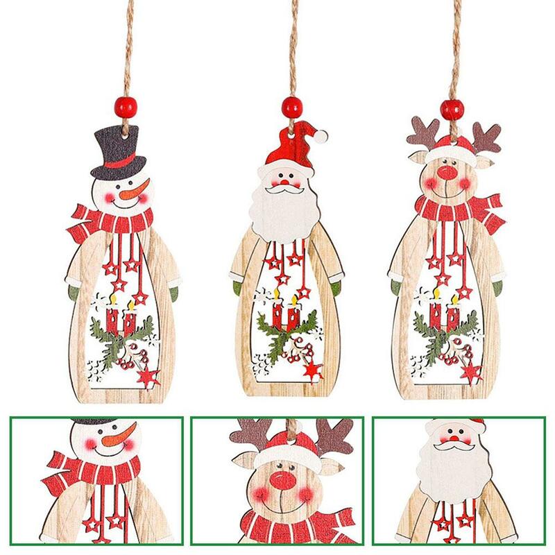 Рождественские Подвески из Искусственного Дерева, подвесные деревянные украшения для дома, новогодний декор «сделай сам», подарки для детей, 2024