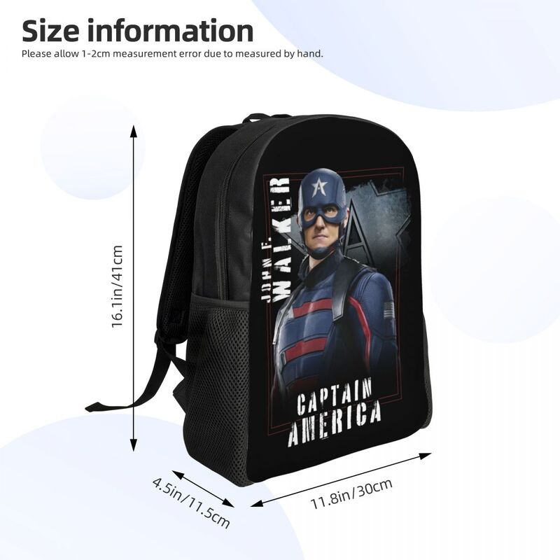 Рюкзак под заказ для ноутбука Captain America Hero, Мужской Женский Базовый Рюкзак для колледжа