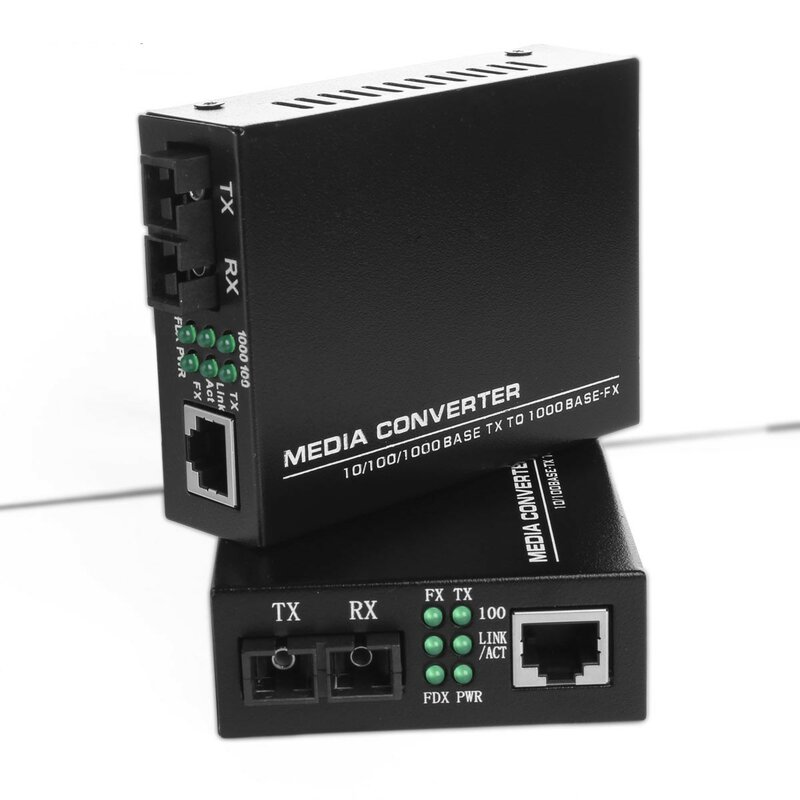 Gigabit Fiber Optical Media Converter, único modo, única fibra, porta SC, 20KM, 1310 1550, 10 Mbps, 100 Mbps, 1000Mbps, 1 par