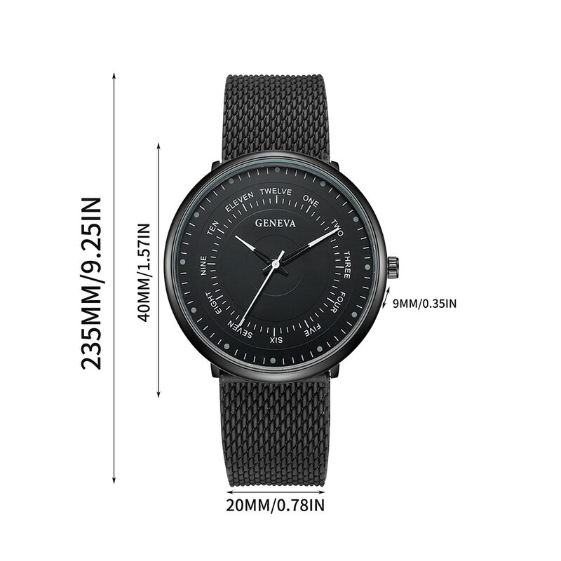 Relógio Quartz de Luxo Feminino e Masculino, Relógio de Aço Empresarial, Versátil, Minimalista, Casual, Temperamento