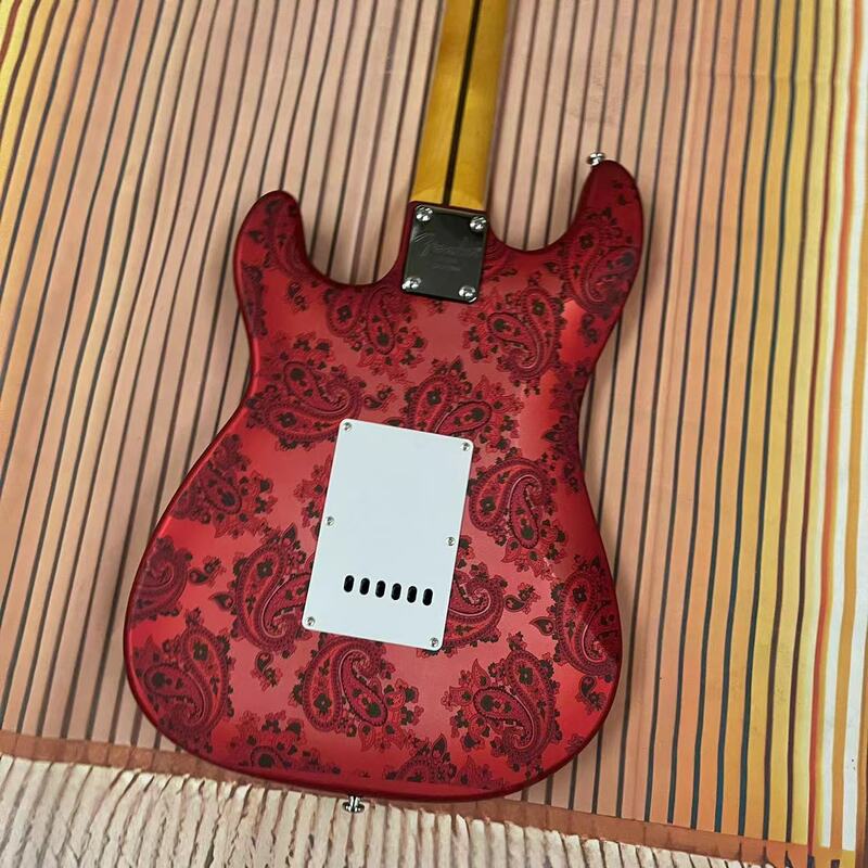 Hand-painted 6-string electric guitar, hand painted color body, maple fingerboard, maple track, real factory pictures, can be sh