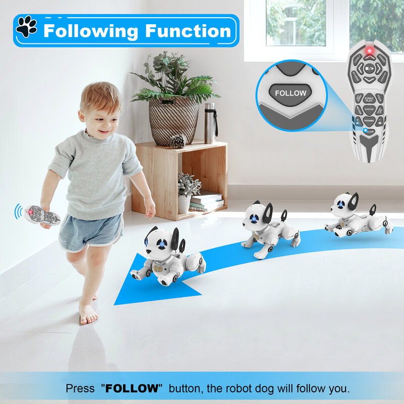 Controle remoto robô cão brinquedo, dançando, recarregável, venda quente
