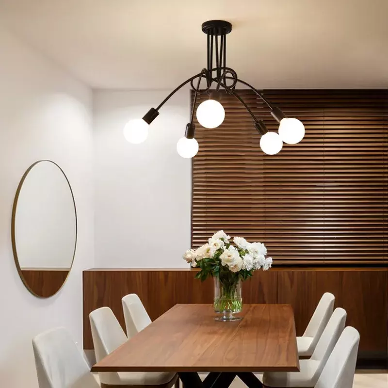 Lampu gantung, besi tempa kreatif kamar tidur ruang belajar ruang makan lampu ruang tamu rumah suasana minimalis Modern