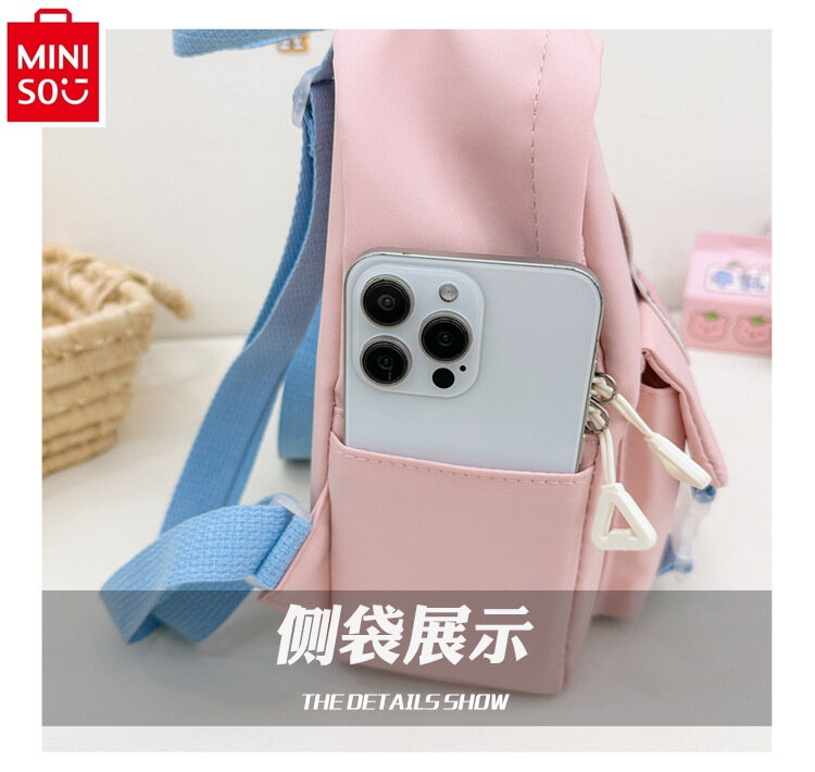 MINISO-Sac à dos léger Sanurgente Hello Kitty Kuromi pour enfants, sac à dos en nylon de haute qualité, grande capacité de stockage