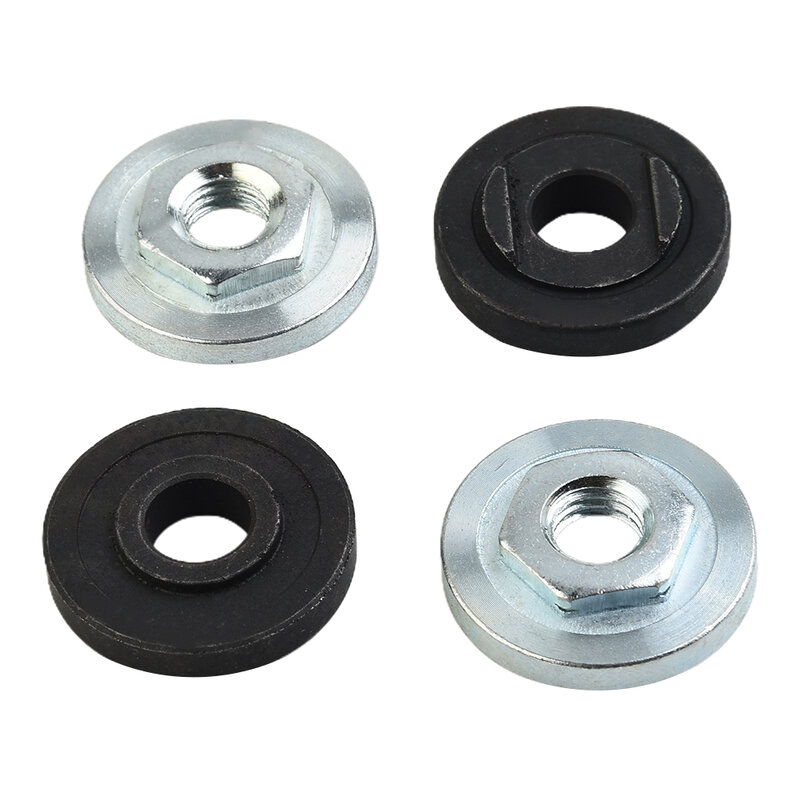 Tools Pressure Plate 4pcs Anti-rust Anti-wear Black+Silver For Type 100 Angle Grinder Hexagon Nut High Quality
