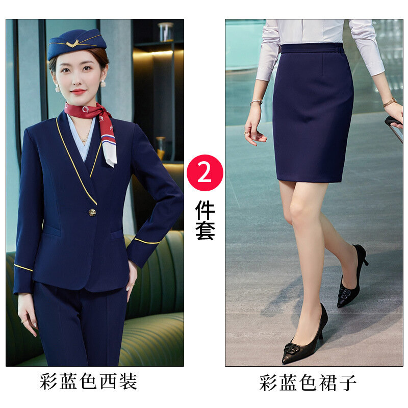 Personalizado feminino Airline aeromoça terno, uniforme piloto, novo