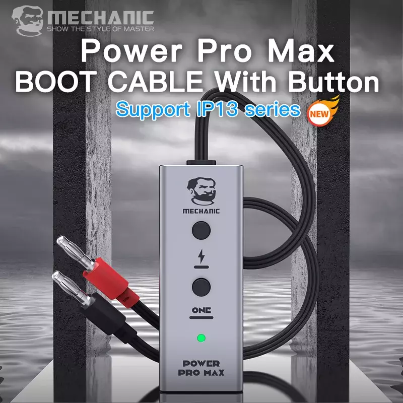 Kabel Daya mekanik Pro Max, alat memperbaiki telepon genggam dengan tombol untuk IPhone 6-13 Pro Max, satu tombol cepat