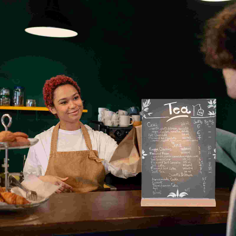 Acryl Poster Rahmen Inhaber Literatur Lebensmittel Supermarkt Versorgung Rahmen Kaffee klar Broschüre Display Stand vertikale Holz Poster