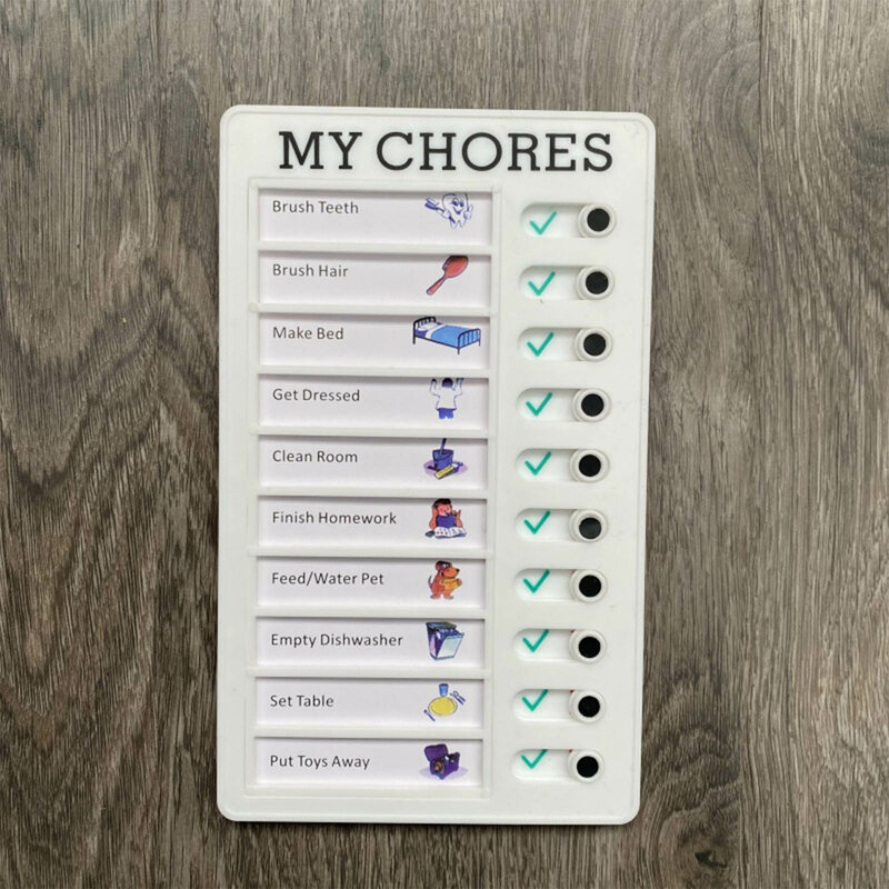 Chore Chart Memo Checklist Board tabella delle faccende domestiche portatile con cartoncino staccabile per la pianificazione della Routine domestica