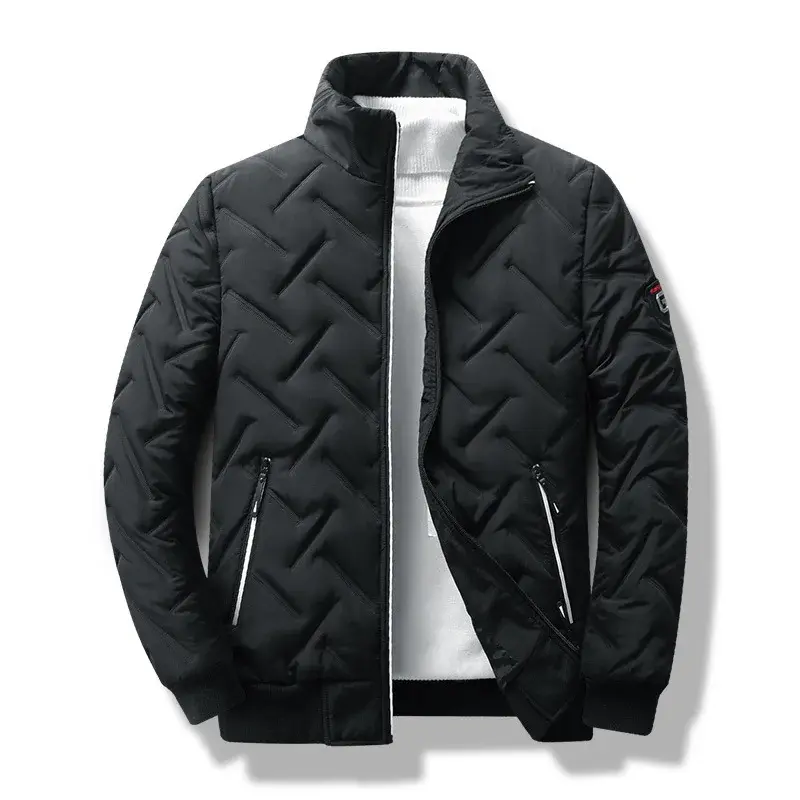 Зимняя мужская хлопковая одежда, зимняя спортивная повседневная куртка с воротником-стойкой, хлопковая куртка