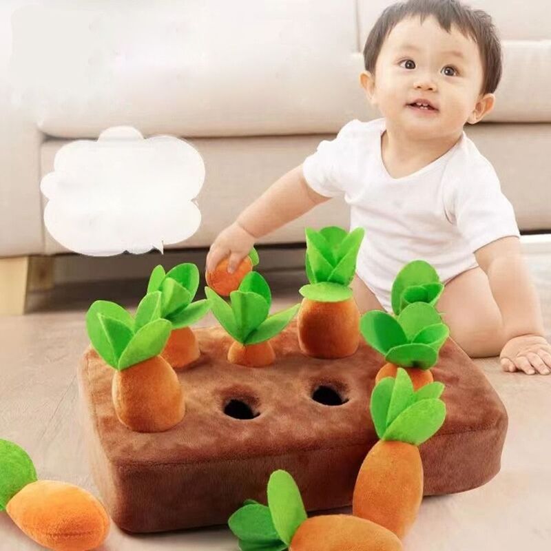 Lustige ziehende Rettich Garten Schnupftabak Matte Haustier Hund Kau spielzeug Kind Lernspiel zeug ziehen Karotten Plüsch Karotten Spielzeug