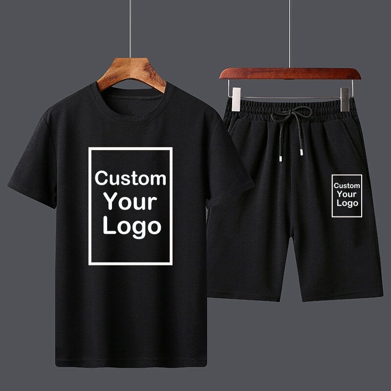 Conjunto de roupas esportivas masculinas de fitness verão impressão shorts + t camisa masculina terno 2 peças conjuntos