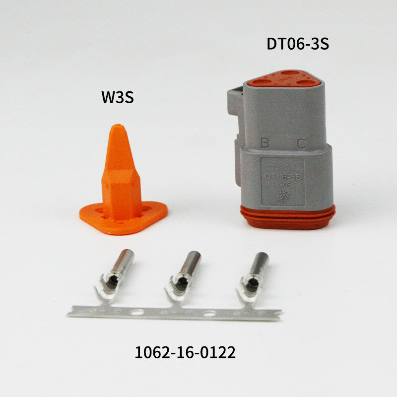 DEUTSCH-conector impermeable para automóvil, 3 agujeros, gris, Original y genuino, DT06-3S
