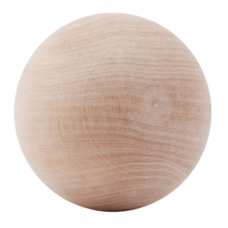 Bola kayu tanpa bor diameter 50mm/60mm/70mm/80mm bola kayu latihan lukis DIY tahan lama bola kayu
