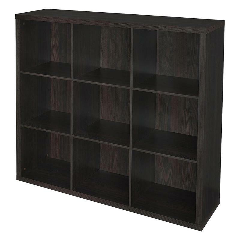 ClosetMaid-estantería de almacenamiento de 9 cubos, organizador del hogar con Panel trasero, color negro