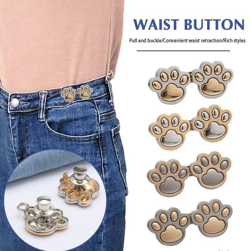 Claw Waist Retro Metal Waist Button Closing Pants stringere la cintura spille per camicia donna Jeans Clip regolabile T2o7