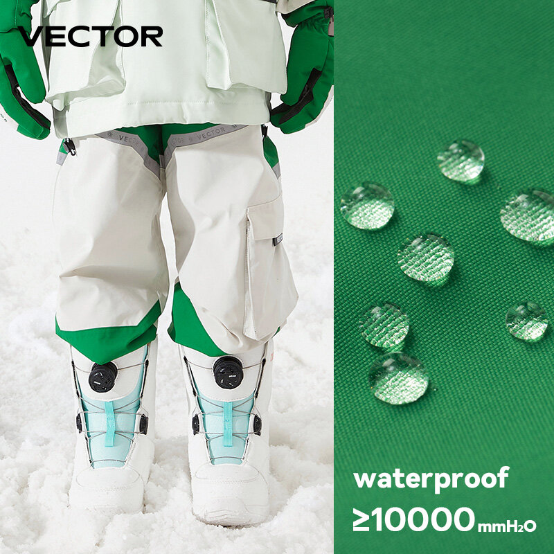 VECTOR Winter Ski Pants Children Outdoor High Quality Windproof Waterproof Warm Snow Trousers Winter Ski Snowboarding Pants