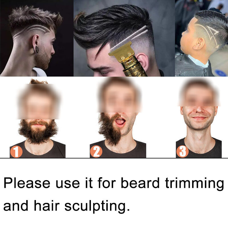 Мужская электробритва триммер для бороды для мужчин машинка для стрижки волос триммер для волос электрическая бритва для чистки лица T9 0 мм машинка для стрижки волос