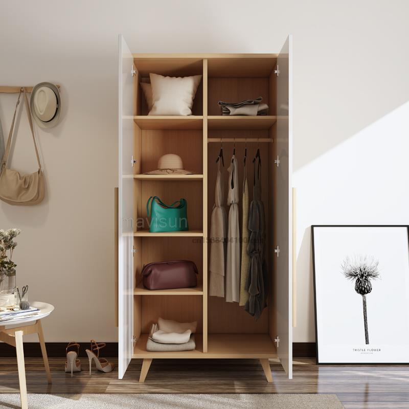 Moderne Minimalistische Zuinig Huis Slaapkamer Opbergkast Voor Kleding Kleine Appartement Nordic Kinderen Twee-Deur Garderobe Kast