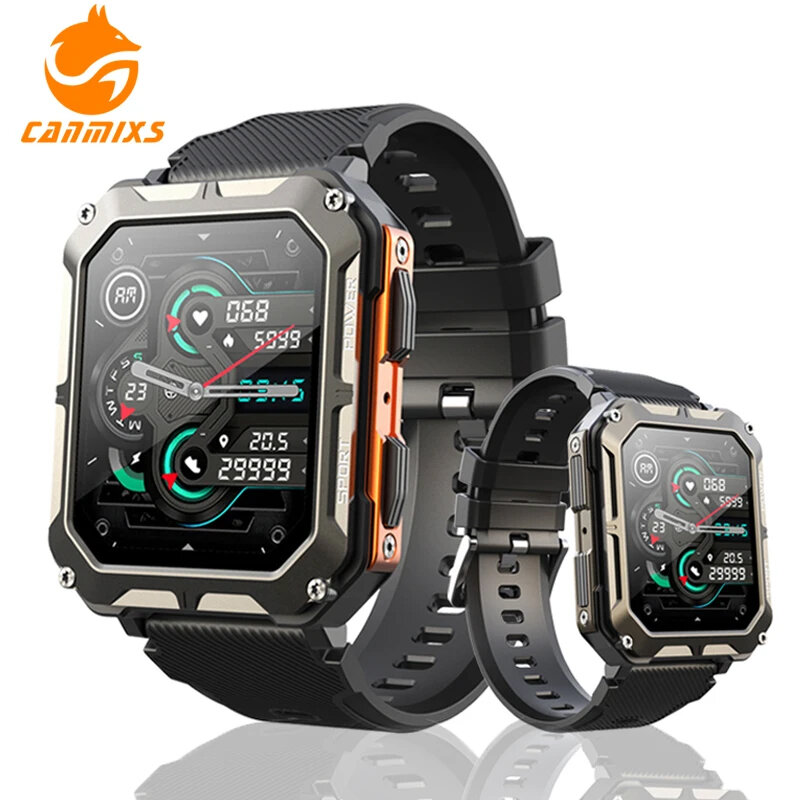 CanMixs relógio inteligente IP68 prova d'água smartwatch para homens Calculadora Bluetooth Call relogios feminino Monitorização do sono pressão arterial/frequência cardíaca Android Rastreador de fitness Sport relojes
