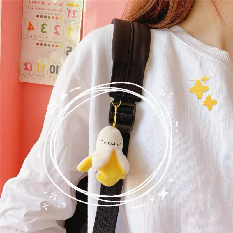 Niedliche Banane Plüsch puppen Spielzeug Anhänger Schlüssel bund Mode Rucksack Zubehör exquisites Geschenk