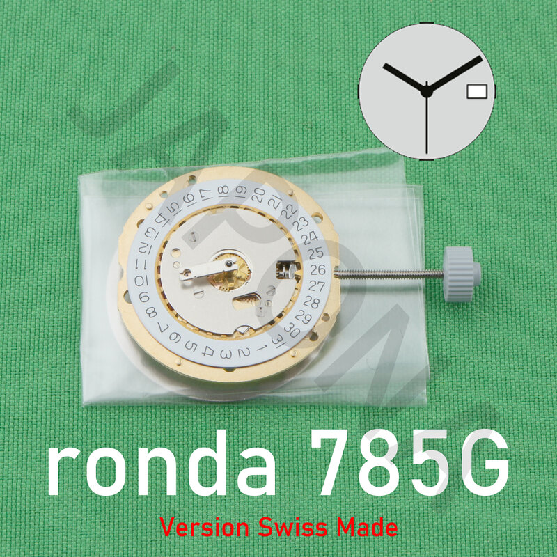 Movimento ronda 785 Swiss 785-3 normtech movimento al quarzo a 3 mani con accessori per la data riparazione di parti di ricambio movimento swatch