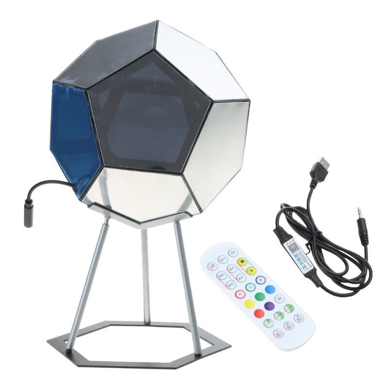 Dodécaèdre géométrique coloré pour chambre à coucher, lampes de table LED, chargement USB, lampe décorative, 7 couleurs