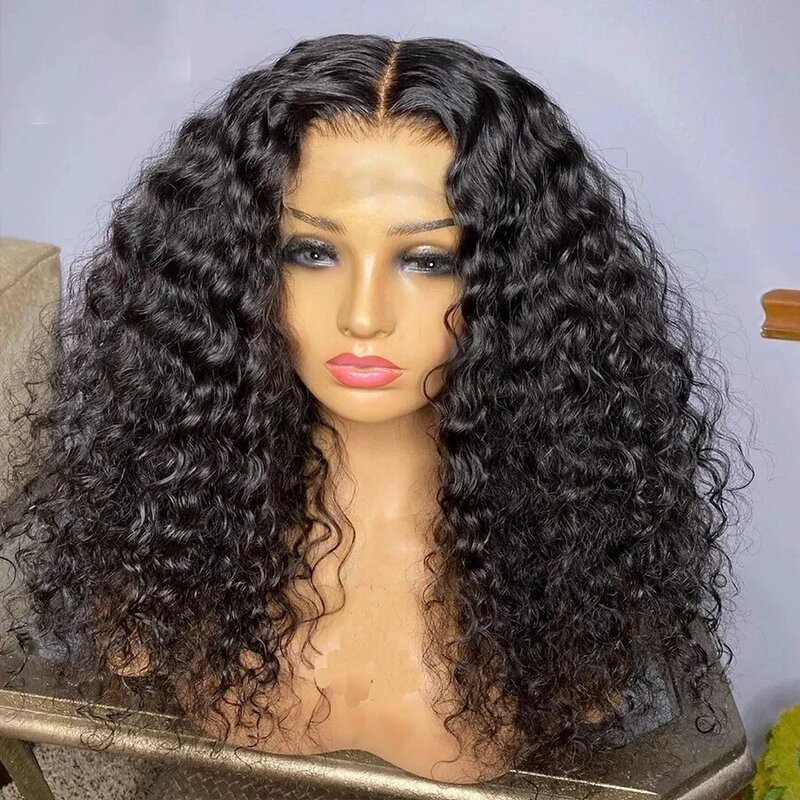 Black Heat Resistant Soft 180Density 26“  Long Kinky Curly Lace Front Wig For Women Babyhair Preplucked Glueless Daily Wig