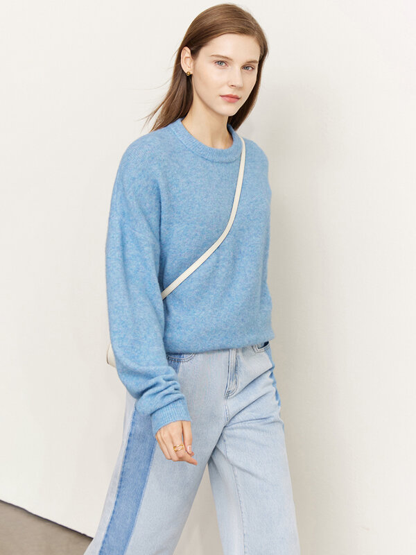 Amii minimalismo blusas de lã para mulher 2022 outono novo estilo coreano all-match elegante casual macio solto malha topos 12241095