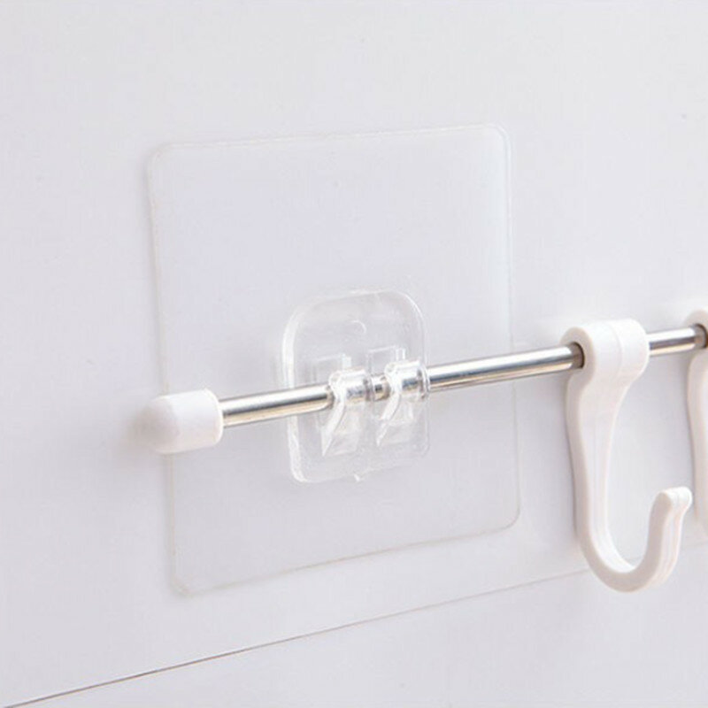 Transparent Home Acrylic Strong Self Adhesive Hooks Bathroom Kitchen Iron Claw Buckle Hanger Wall Hang Shelf Multi-Function Hook