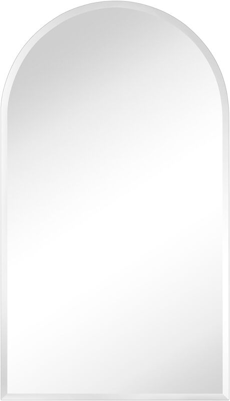 White Frameless Arch Medicine Cabinet with Mirror Recess & Surface Mount Cabinet with Mirror for Bathroom, 28'' H x 16'' W