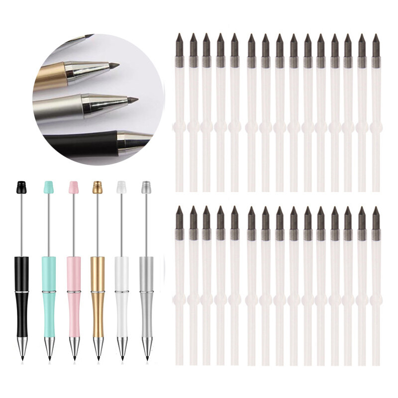 200Pcs Pencil Inkless Replaceable Pencil Nib Pencil Tip Head for Unlimited Writing No Ink Pen