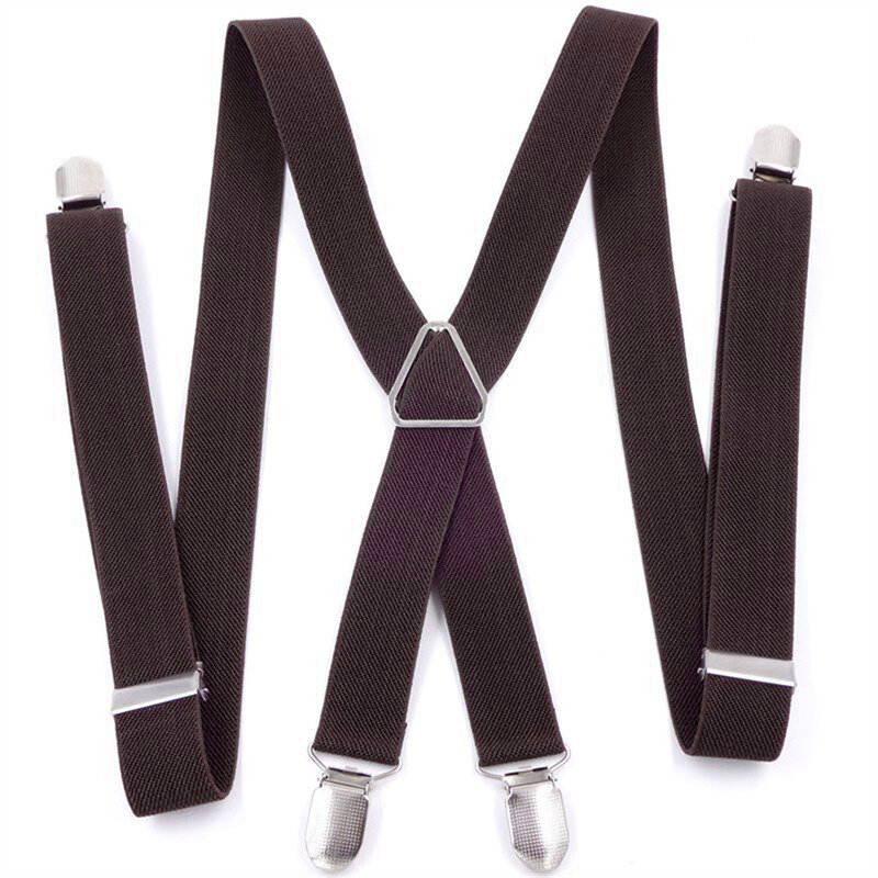 4 Clips 2.5CM Wide Men Suspenders Women Elastic Adjustable Adult Braces Suspender Kids Children Boys Girls Wedding Accessories