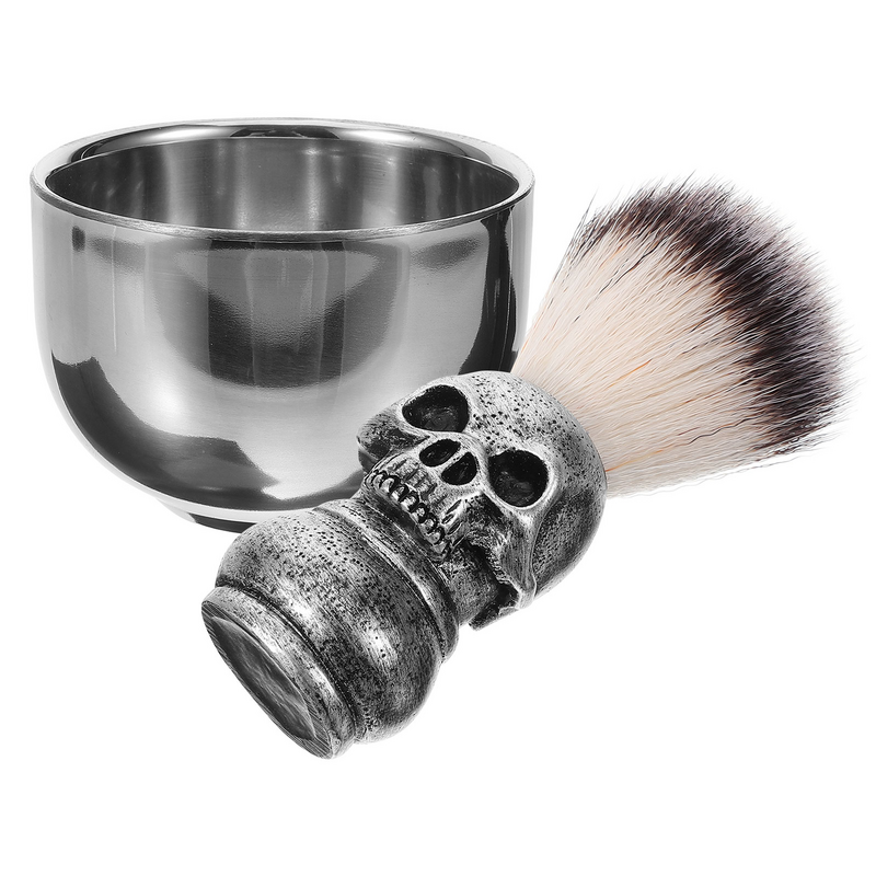 Conjunto de ferramentas de higiene em aço inoxidável masculino, escova de barbear multiuso, acessórios masculinos para barbear, tigela masculina