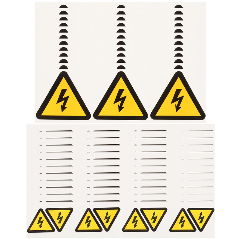 Etiquetas adhesivas de alta tensión para seguridad de pequeños choques eléctricos, etiquetas triangulares de advertencia, 24 piezas